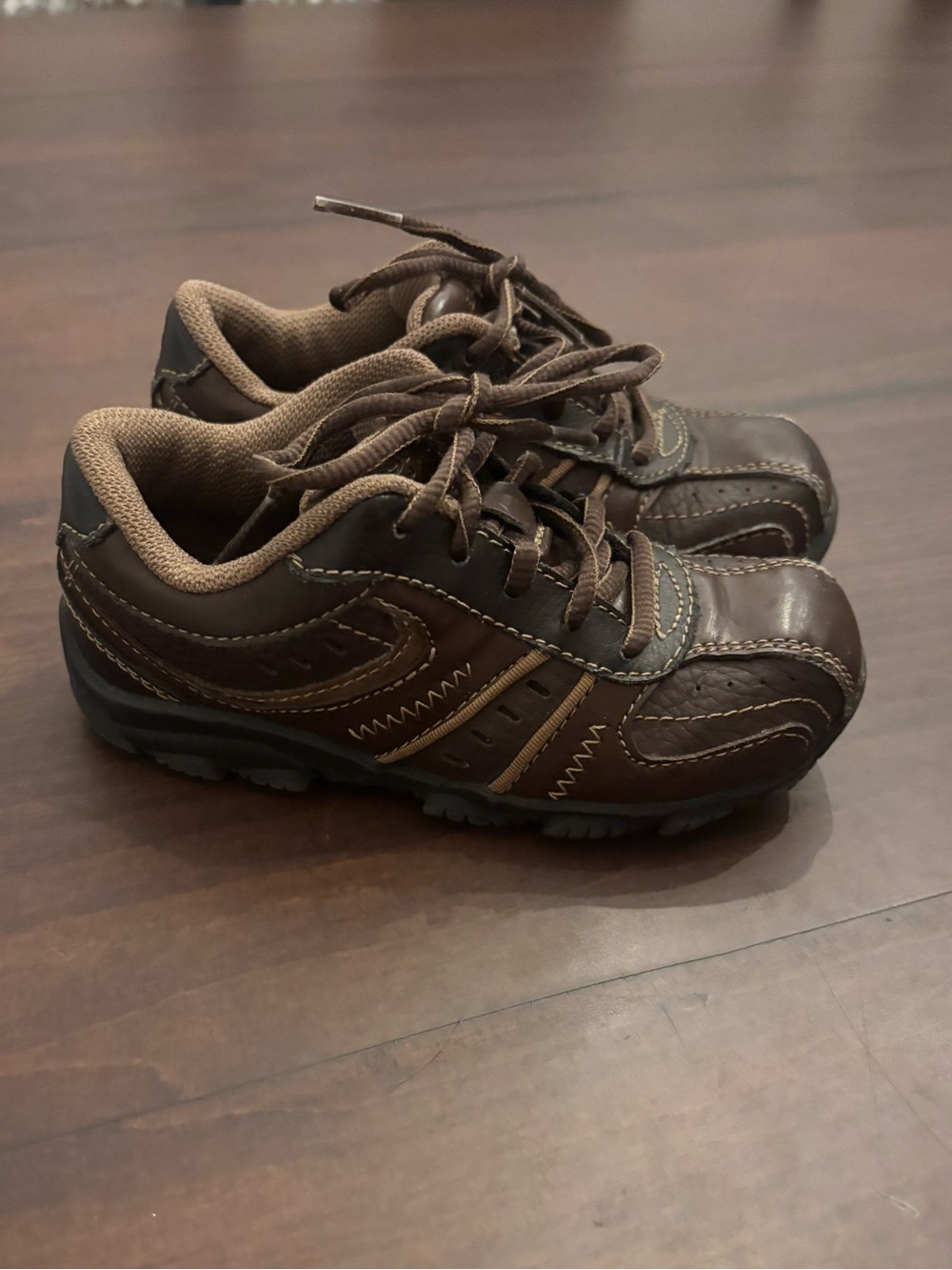 Sperry Top-Slider Clipper LC Brown Kids Lace-Up Leather Shoes Size 8.5 W
